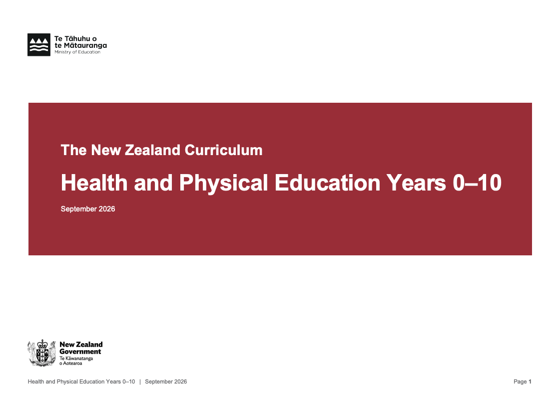 PENZ Statement on the new HPE Curriculum