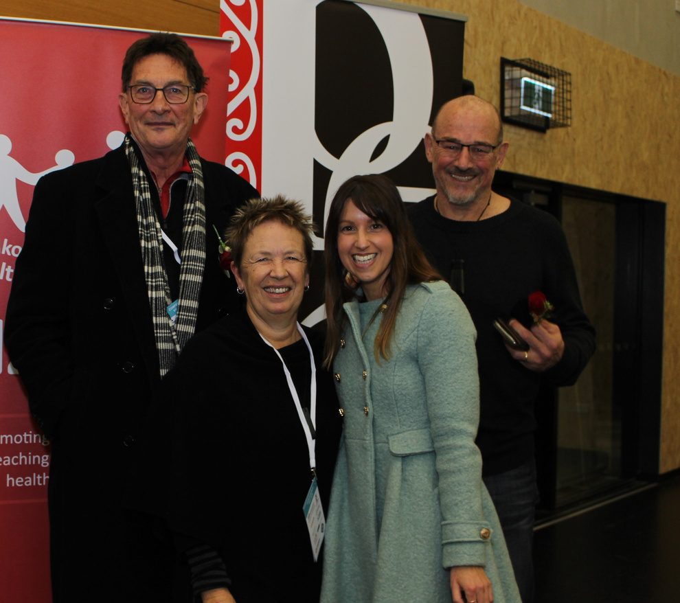 Clive Pope with colleagues at a physical education conference